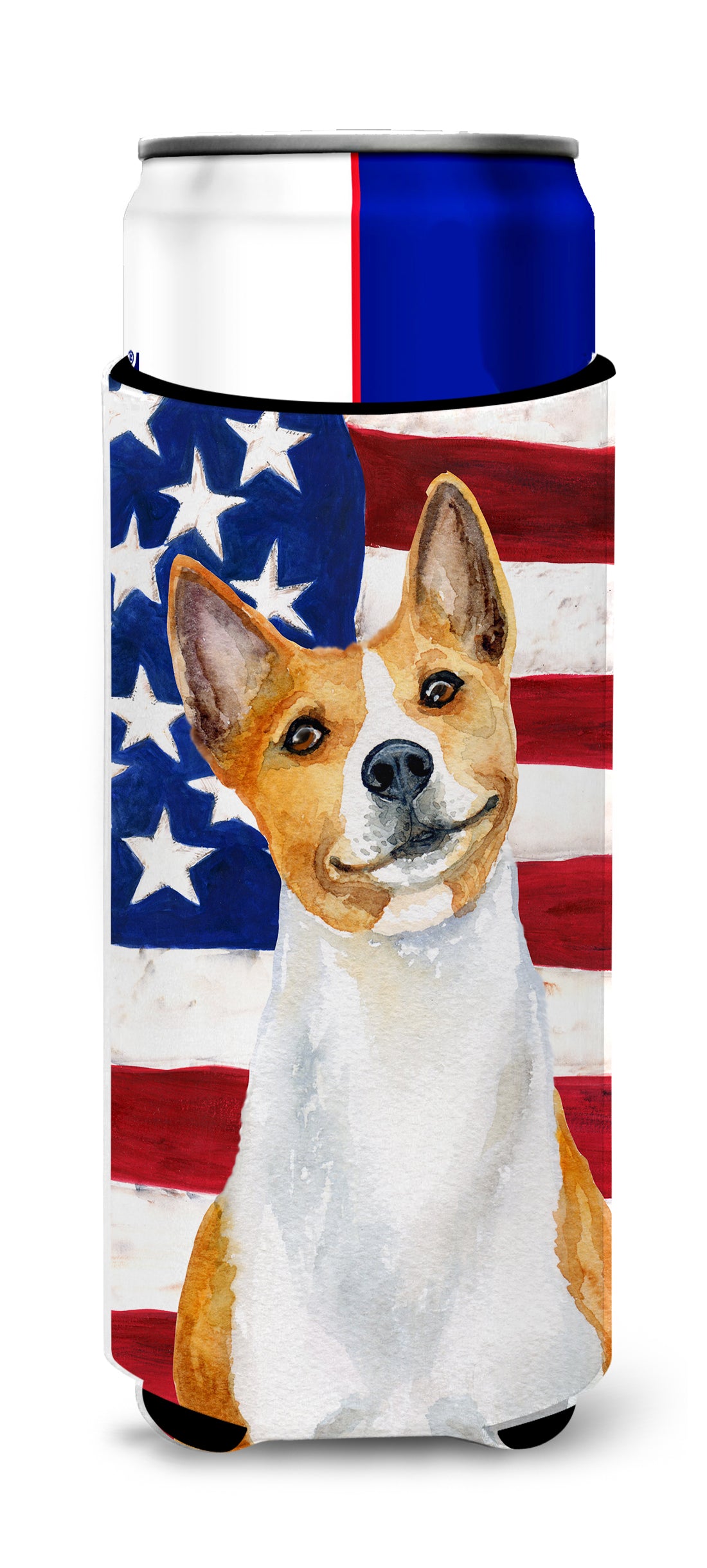 Basenji Patriotic  Ultra Hugger for slim cans BB9692MUK  the-store.com.