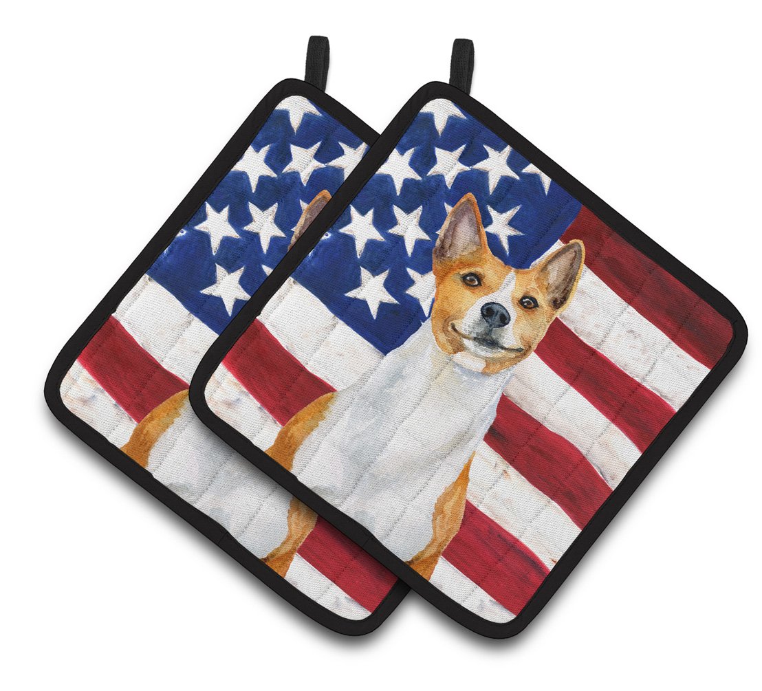 Basenji Patriotic Pair of Pot Holders BB9692PTHD by Caroline's Treasures