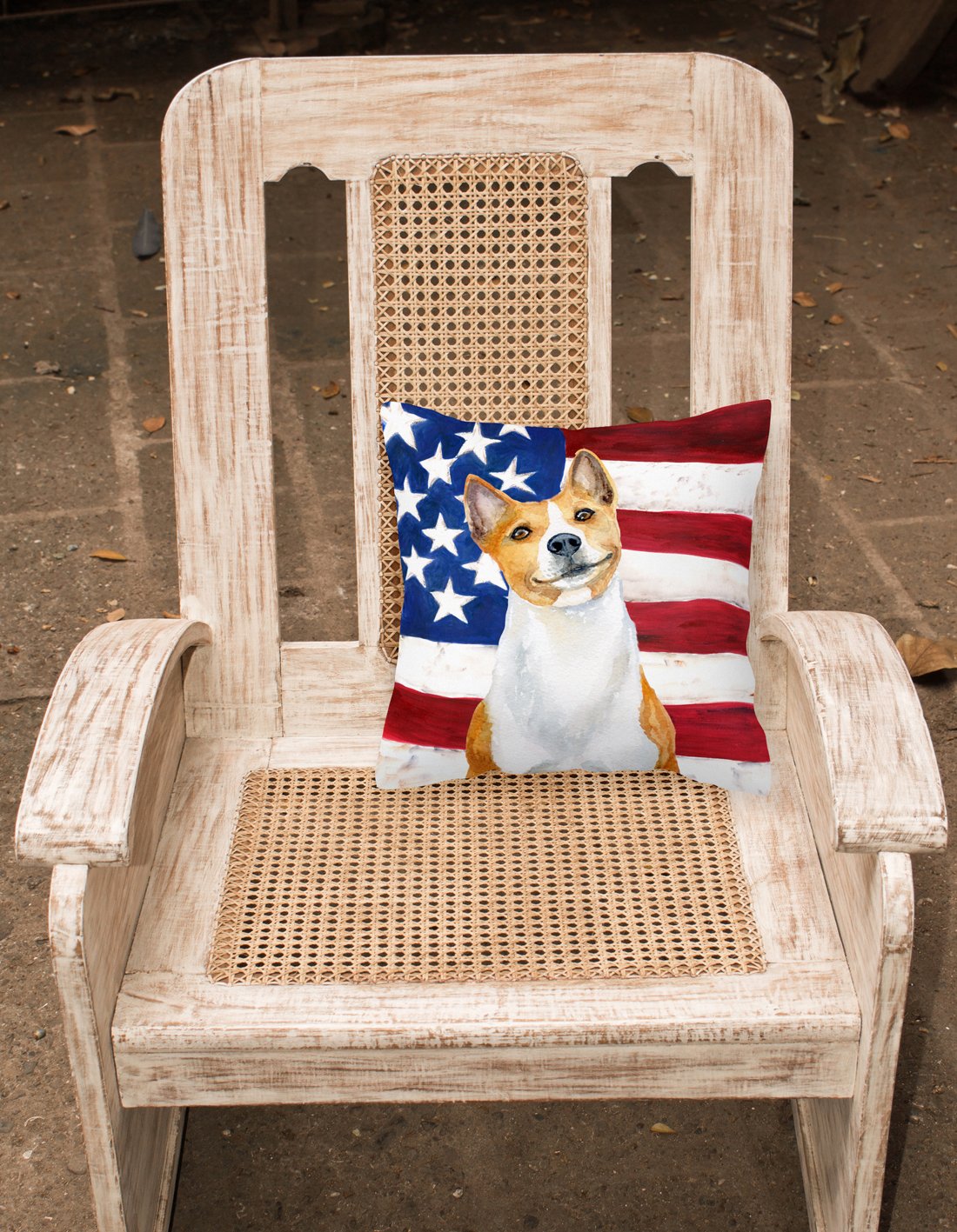 Basenji Patriotic Fabric Decorative Pillow BB9692PW1818 by Caroline's Treasures