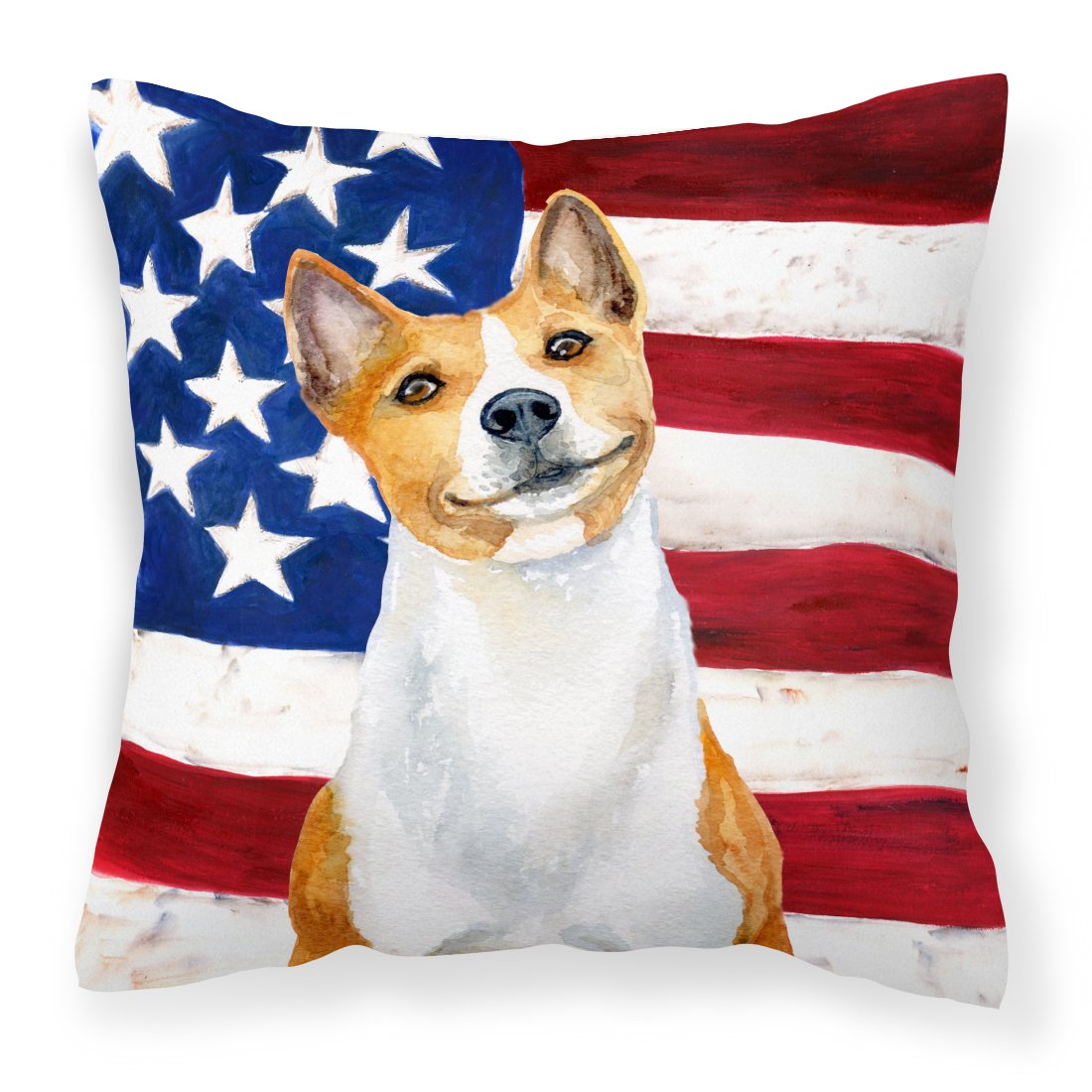 Basenji Patriotic Fabric Decorative Pillow BB9692PW1818 by Caroline's Treasures