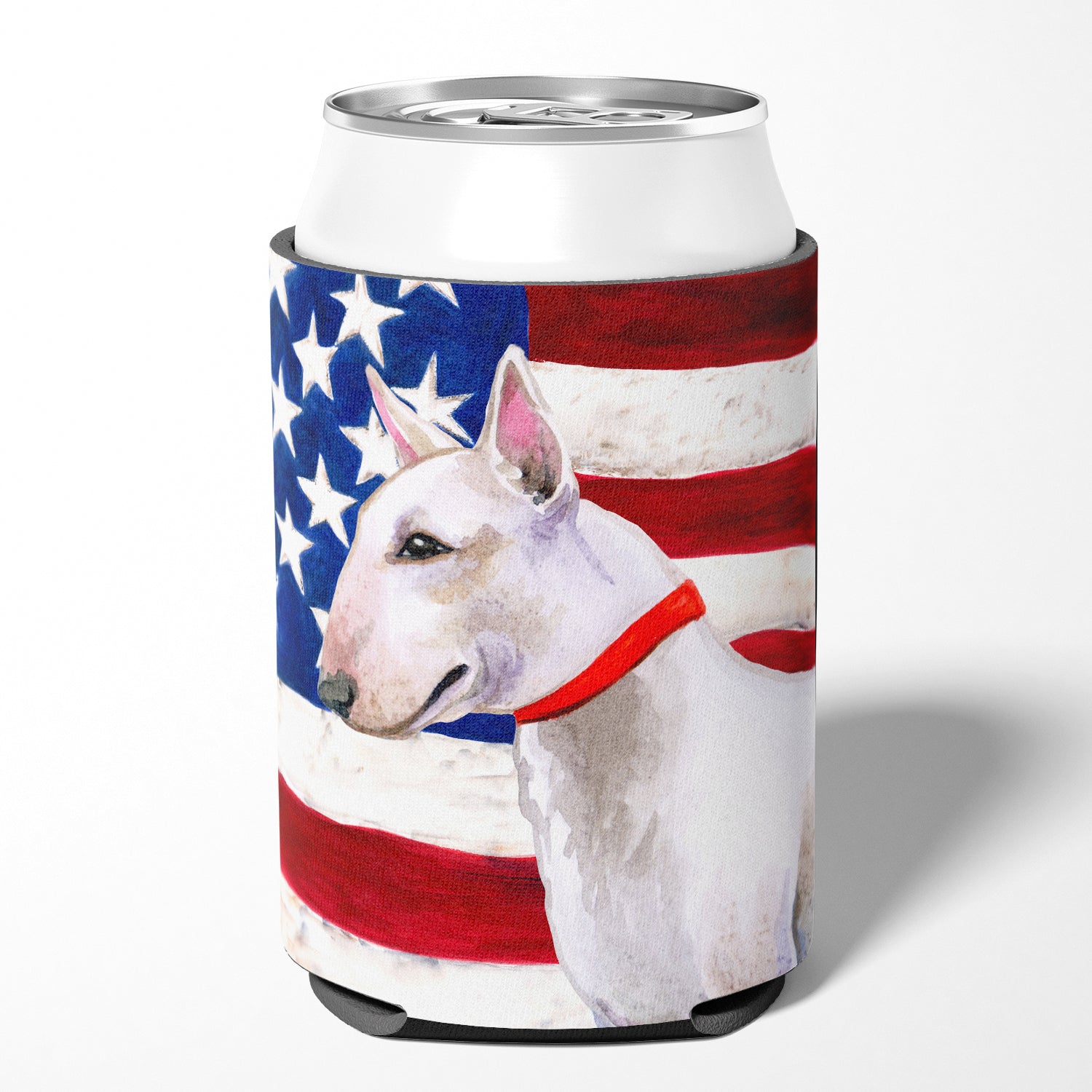 Bull Terrier Patriotic Can or Bottle Hugger BB9693CC  the-store.com.