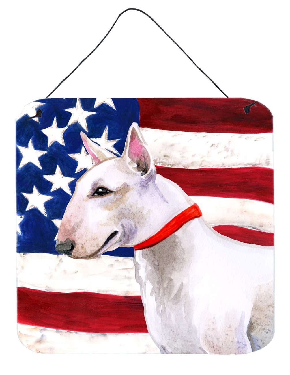 Bull Terrier Patriotic Wall or Door Hanging Prints BB9693DS66 by Caroline's Treasures