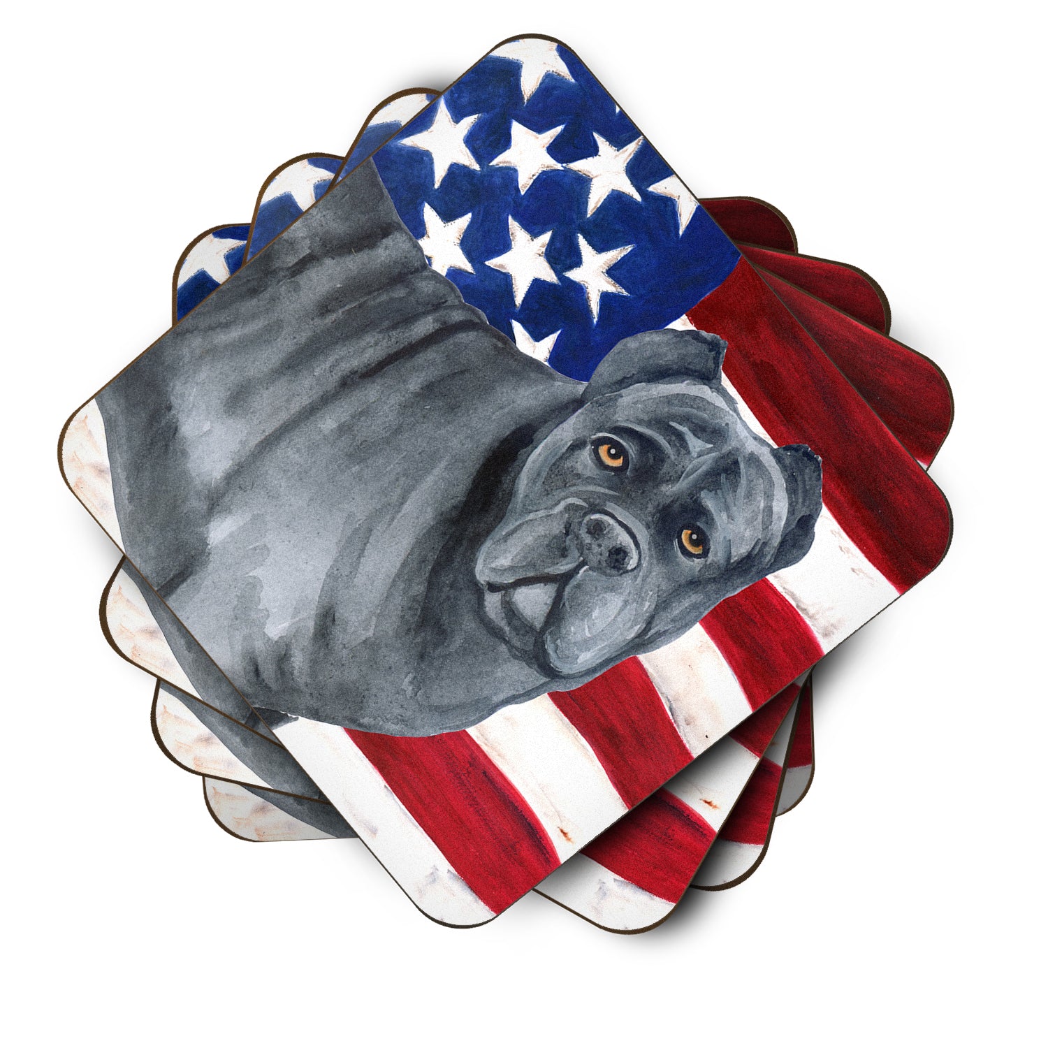 Cane Corso Patriotic Foam Coaster Set of 4 BB9694FC - the-store.com