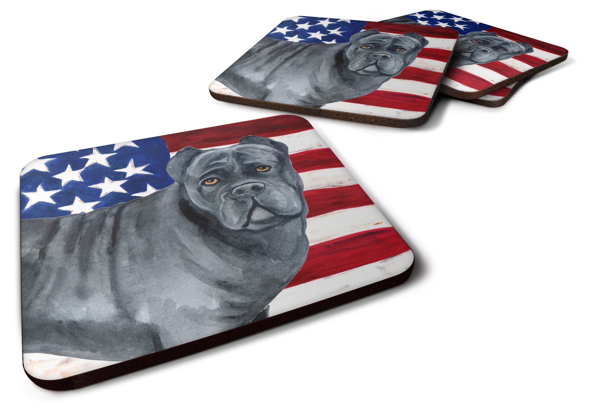 Cane Corso Patriotic Foam Coaster Set of 4 BB9694FC - the-store.com