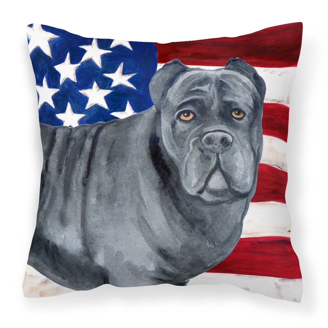 Cane Corso Patriotic Fabric Decorative Pillow BB9694PW1818 by Caroline&#39;s Treasures