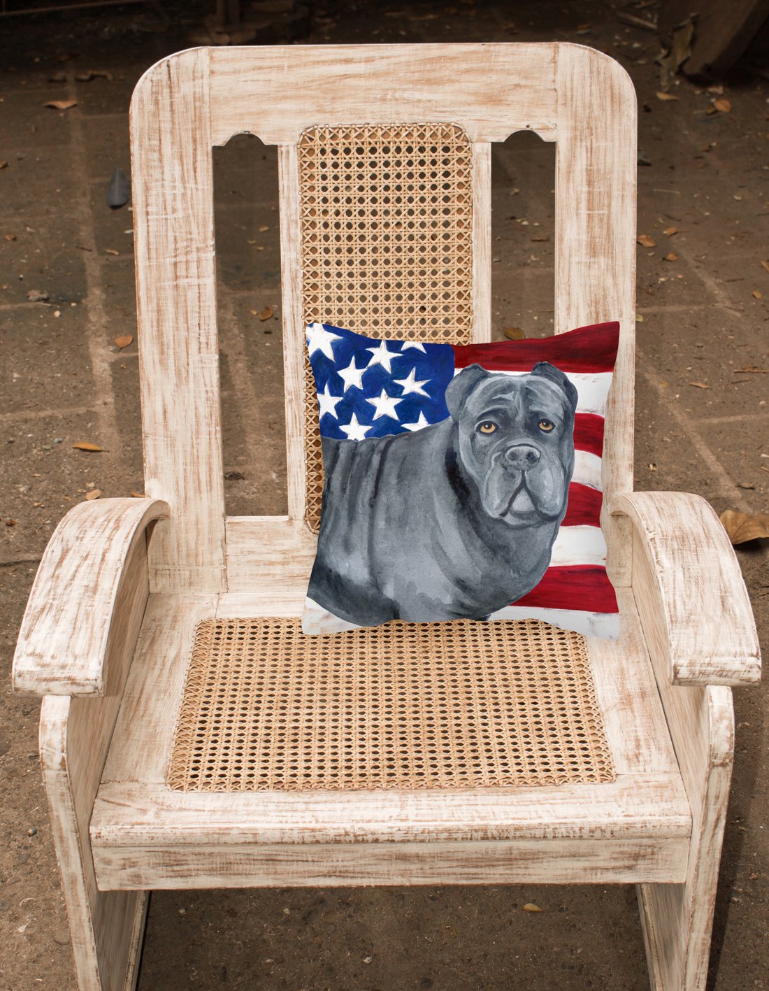 Cane Corso Patriotic Fabric Decorative Pillow BB9694PW1818 by Caroline's Treasures