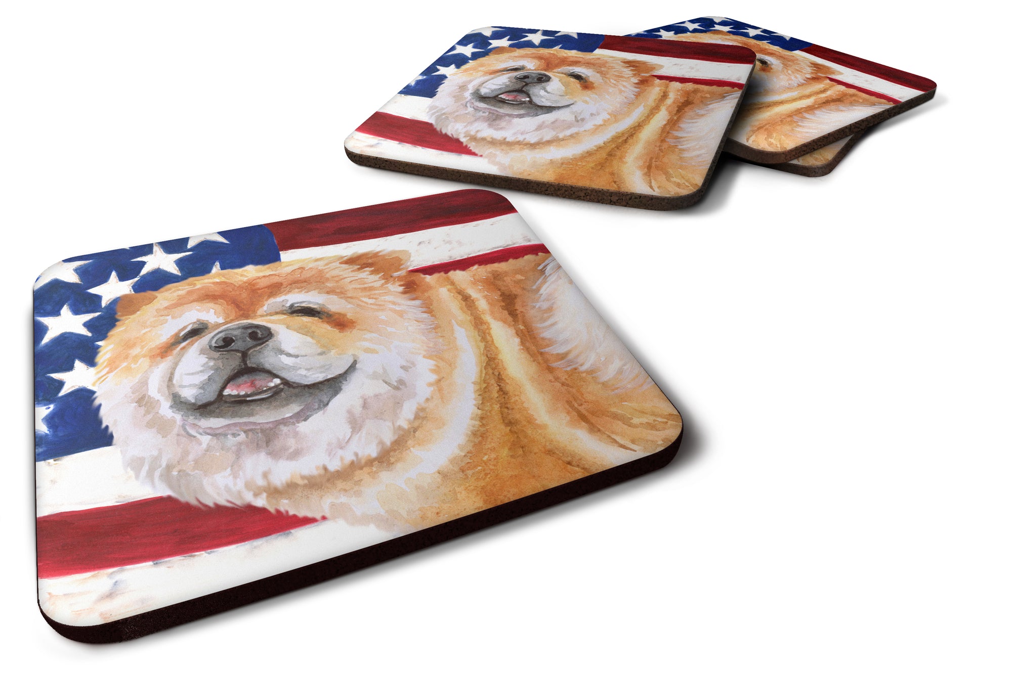 Cane Corso Patriotic Foam Coaster Set of 4 BB9695FC - the-store.com