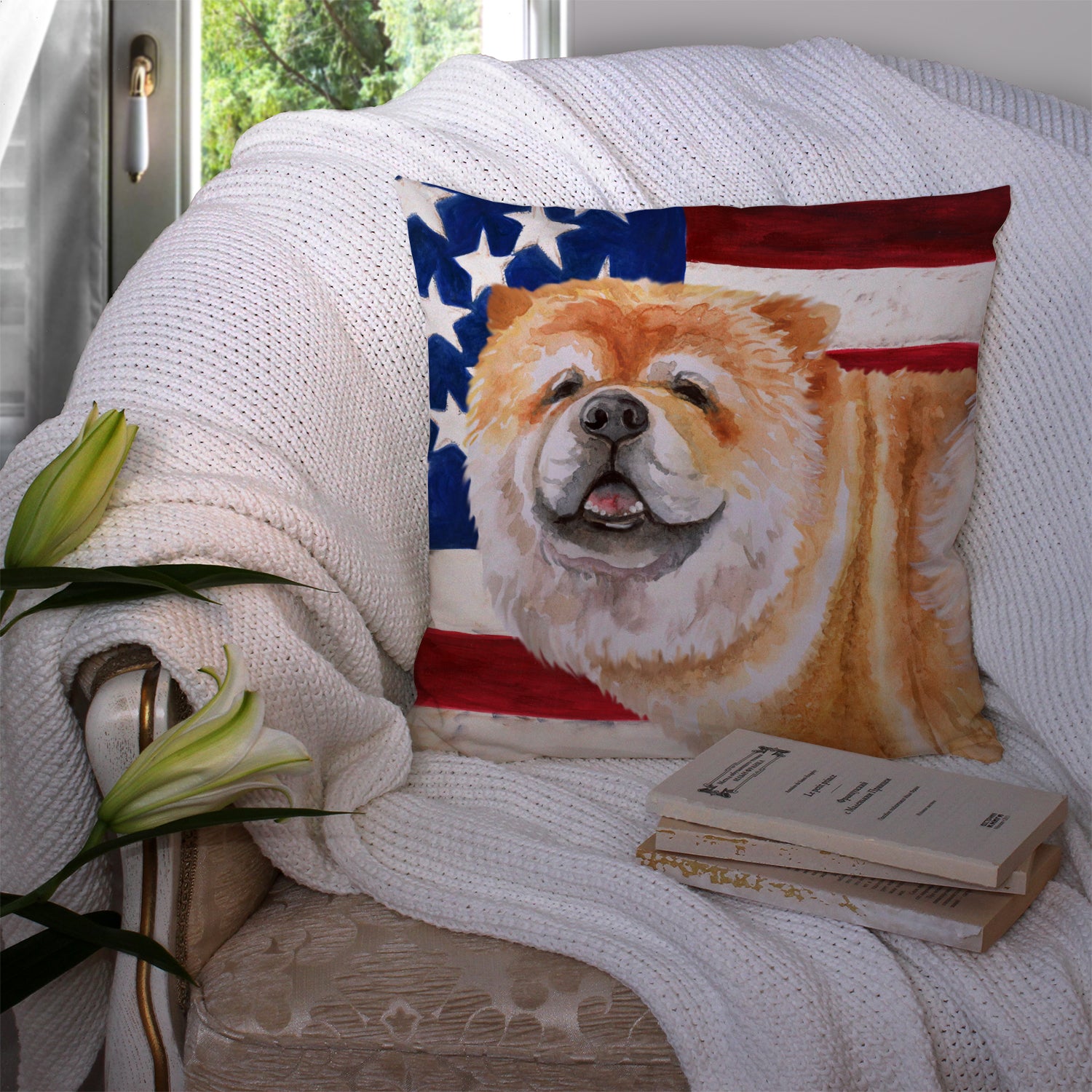 Cane Corso Patriotic Fabric Decorative Pillow BB9695PW1414 - the-store.com