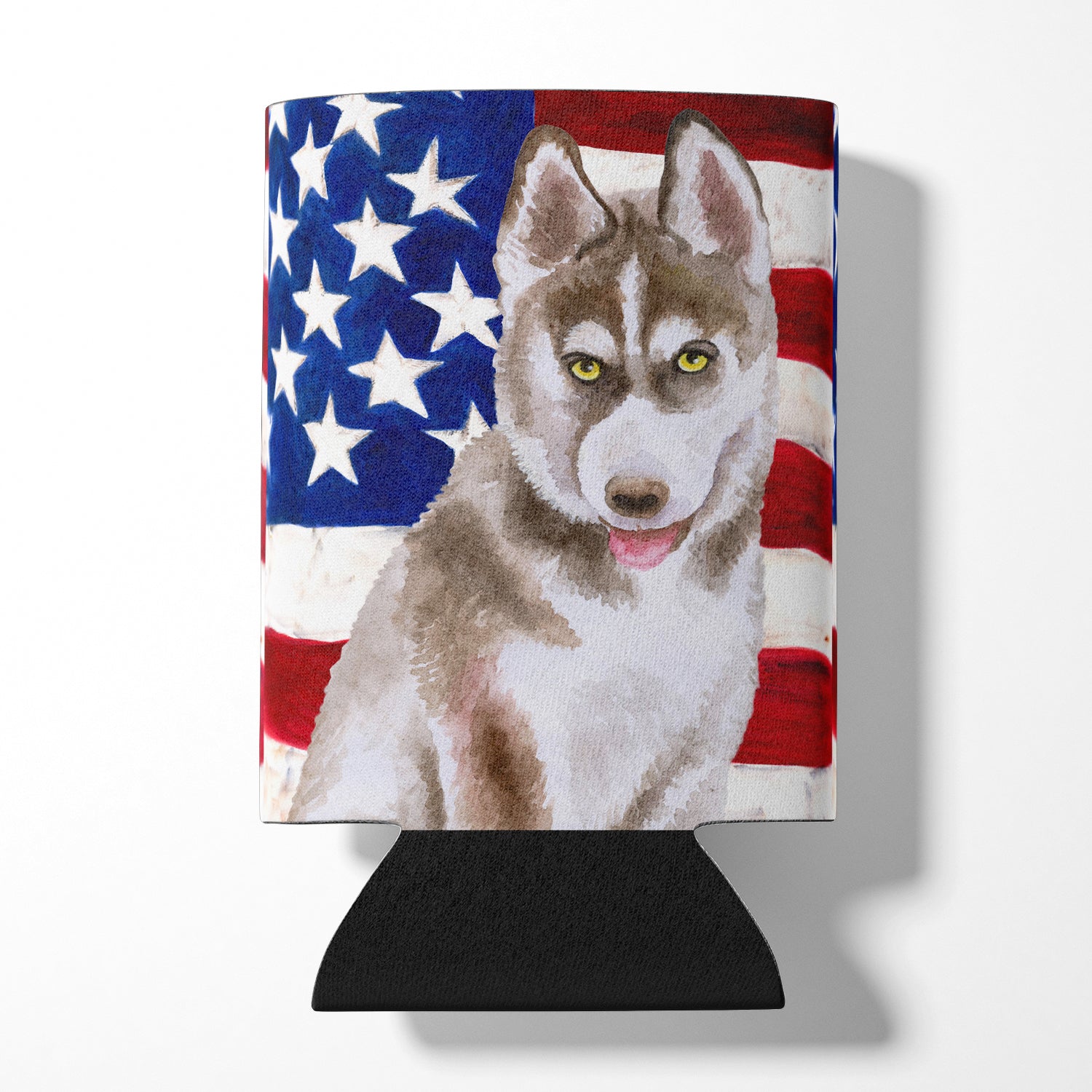 Siberian Husky Grey Patriotic Can or Bottle Hugger BB9696CC  the-store.com.