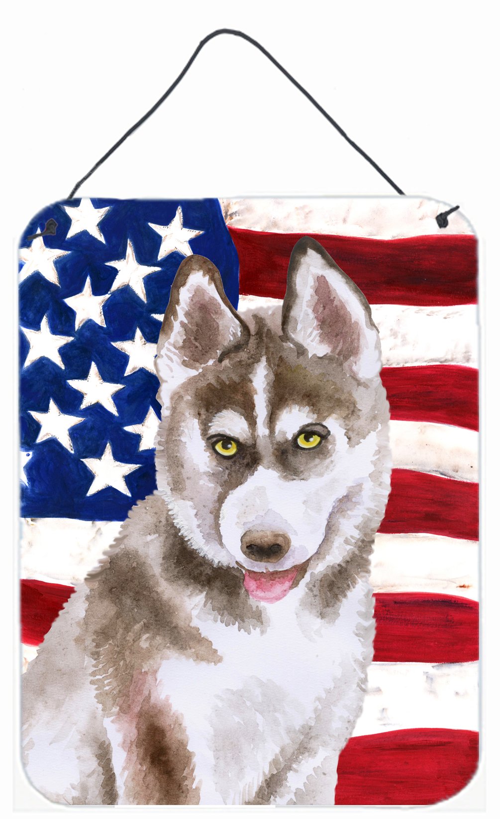 Siberian Husky Grey Patriotic Wall or Door Hanging Prints BB9696DS1216 by Caroline&#39;s Treasures