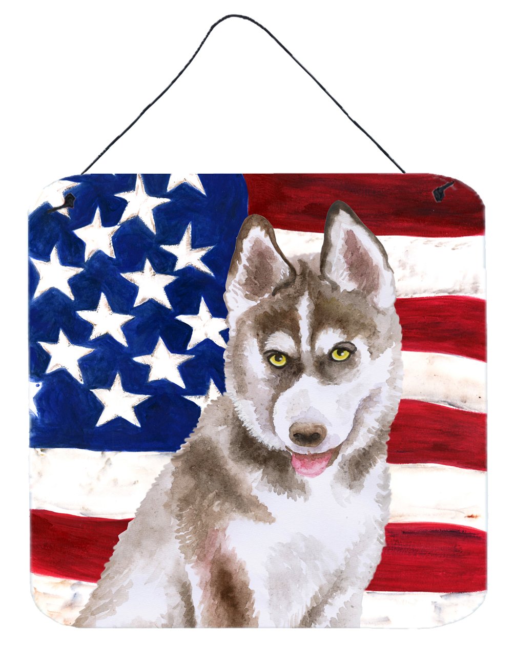 Siberian Husky Grey Patriotic Wall or Door Hanging Prints BB9696DS66 by Caroline&#39;s Treasures