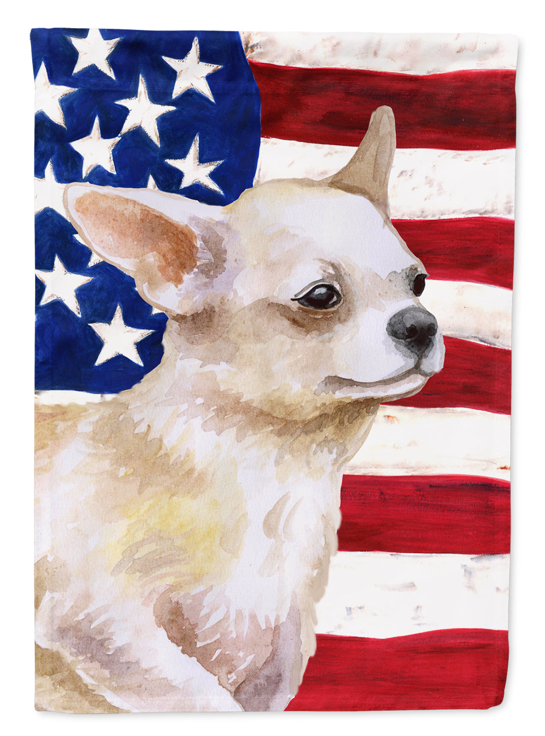 Chihuahua Leg up Patriotic Flag Canvas House Size BB9697CHF  the-store.com.