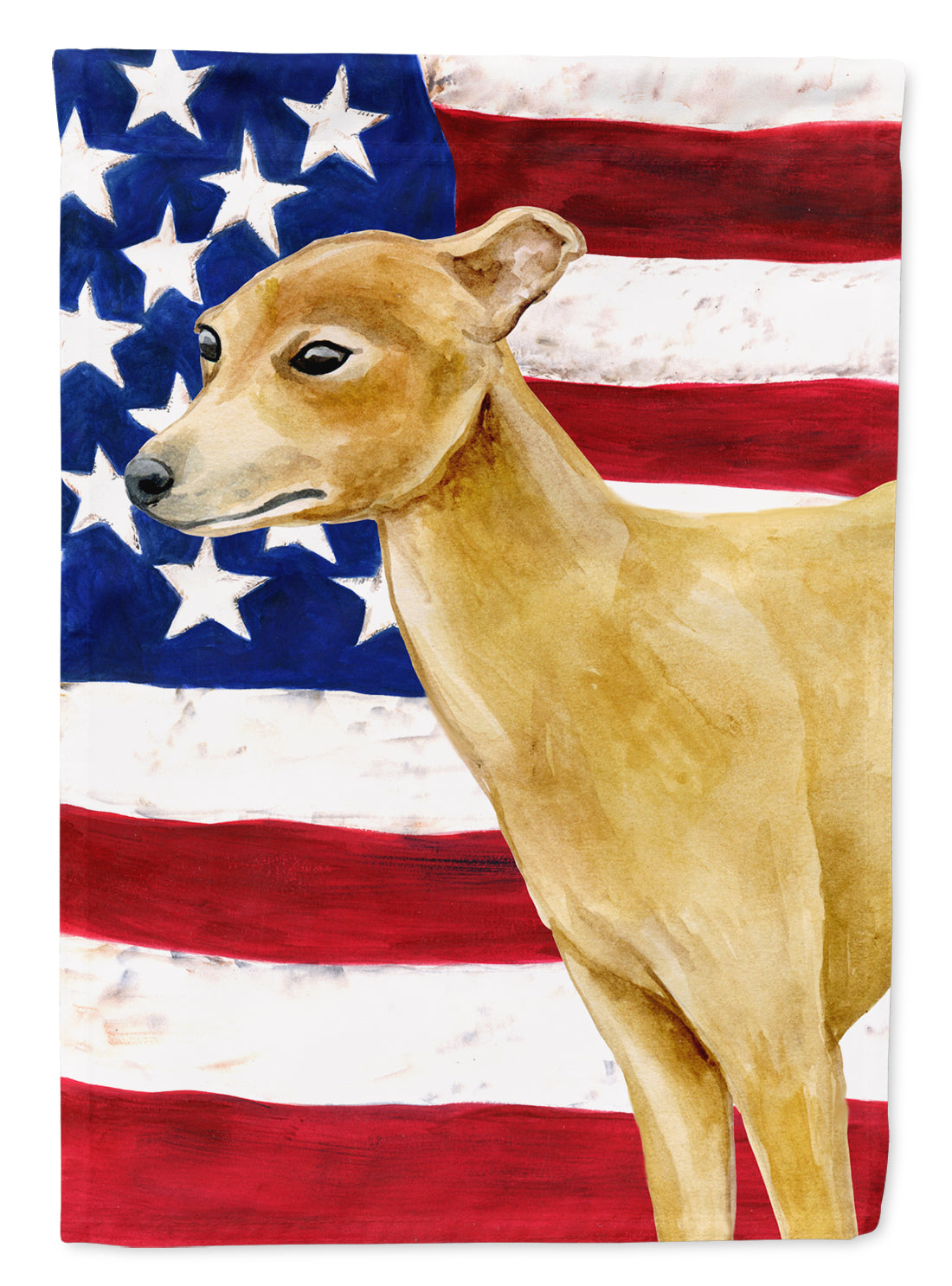 Italian Greyhound Patriotic Flag Canvas House Size BB9698CHF  the-store.com.