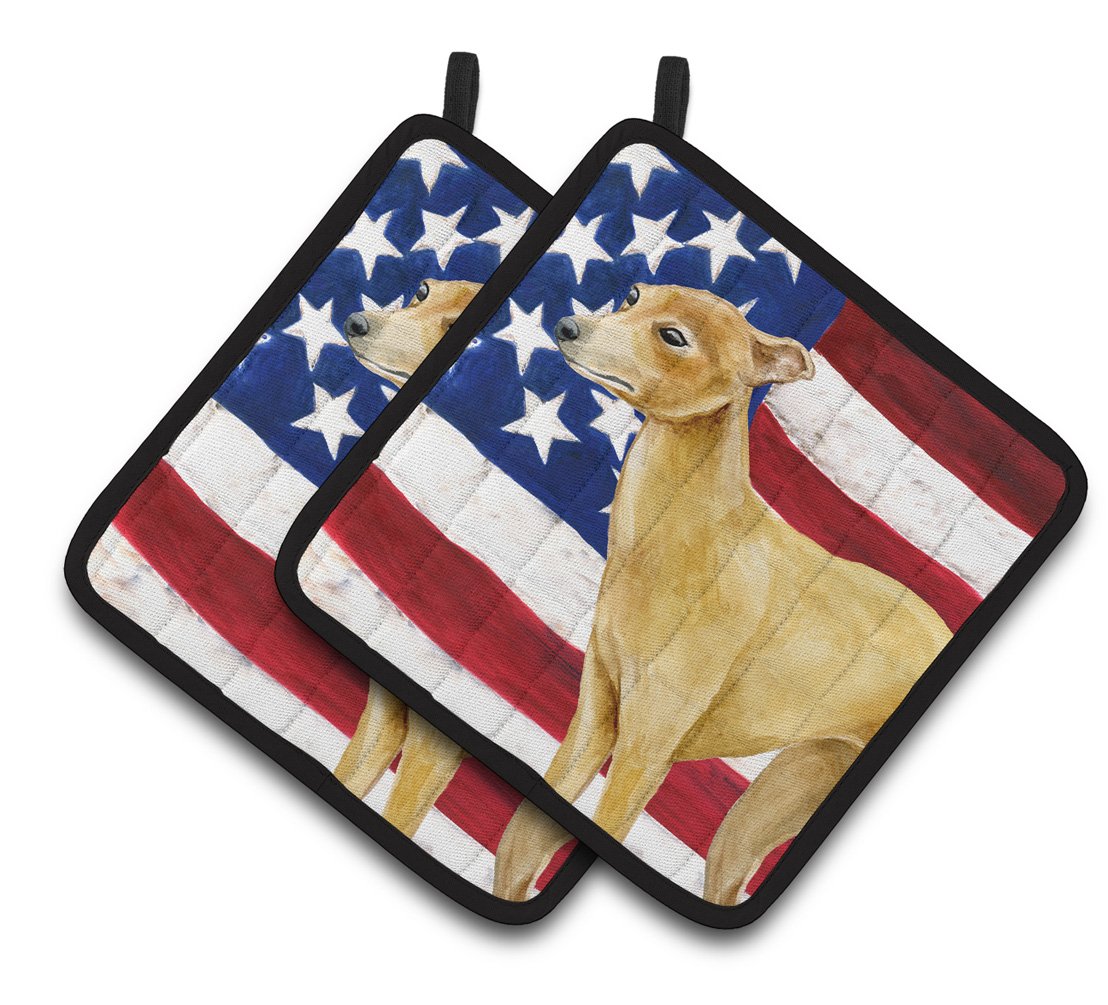 Italian Greyhound Patriotic Pair of Pot Holders BB9698PTHD by Caroline's Treasures