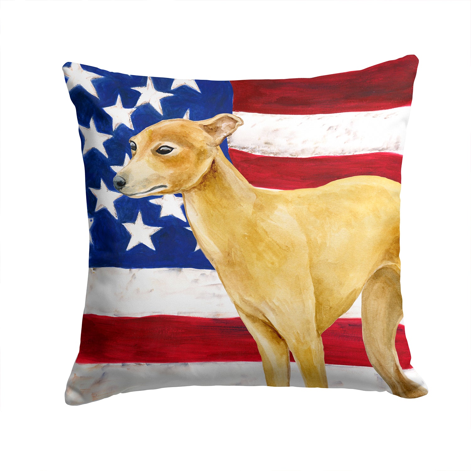 Italian Greyhound Patriotic Fabric Decorative Pillow BB9698PW1414 - the-store.com