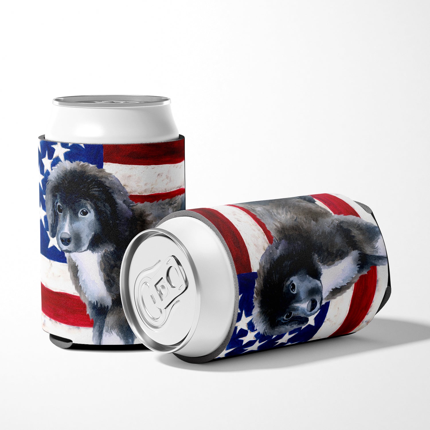 Newfoundland Puppy Patriotic Can or Bottle Hugger BB9699CC  the-store.com.