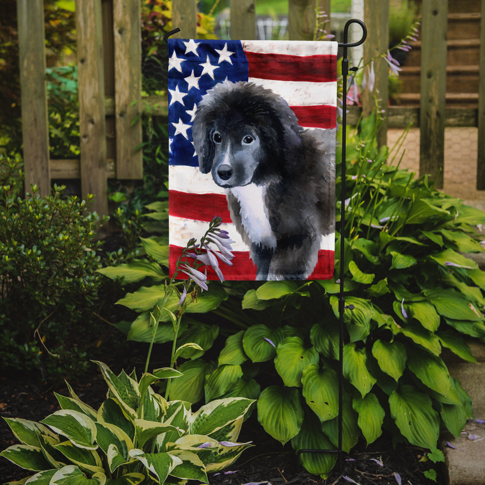 Newfoundland Puppy Patriotic Flag Garden Size BB9699GF  the-store.com.