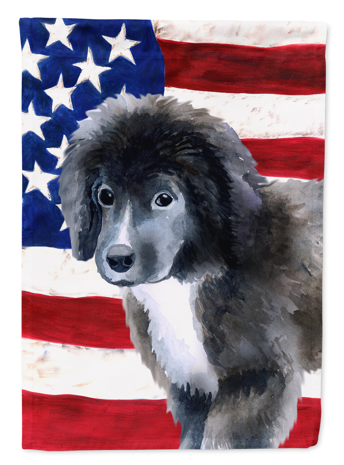 Newfoundland Puppy Patriotic Flag Garden Size BB9699GF  the-store.com.