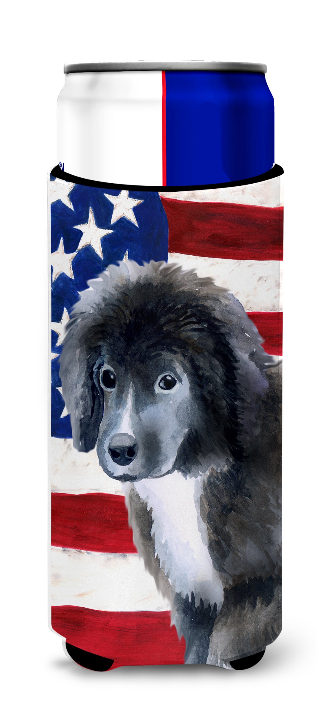 Newfoundland Puppy Patriotic  Ultra Hugger for slim cans BB9699MUK  the-store.com.