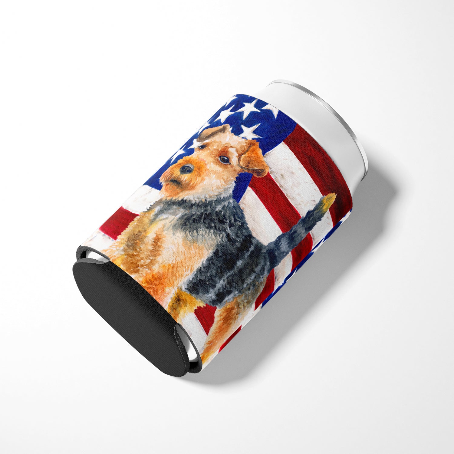 Welsh Terrier Patriotic Can or Bottle Hugger BB9700CC  the-store.com.