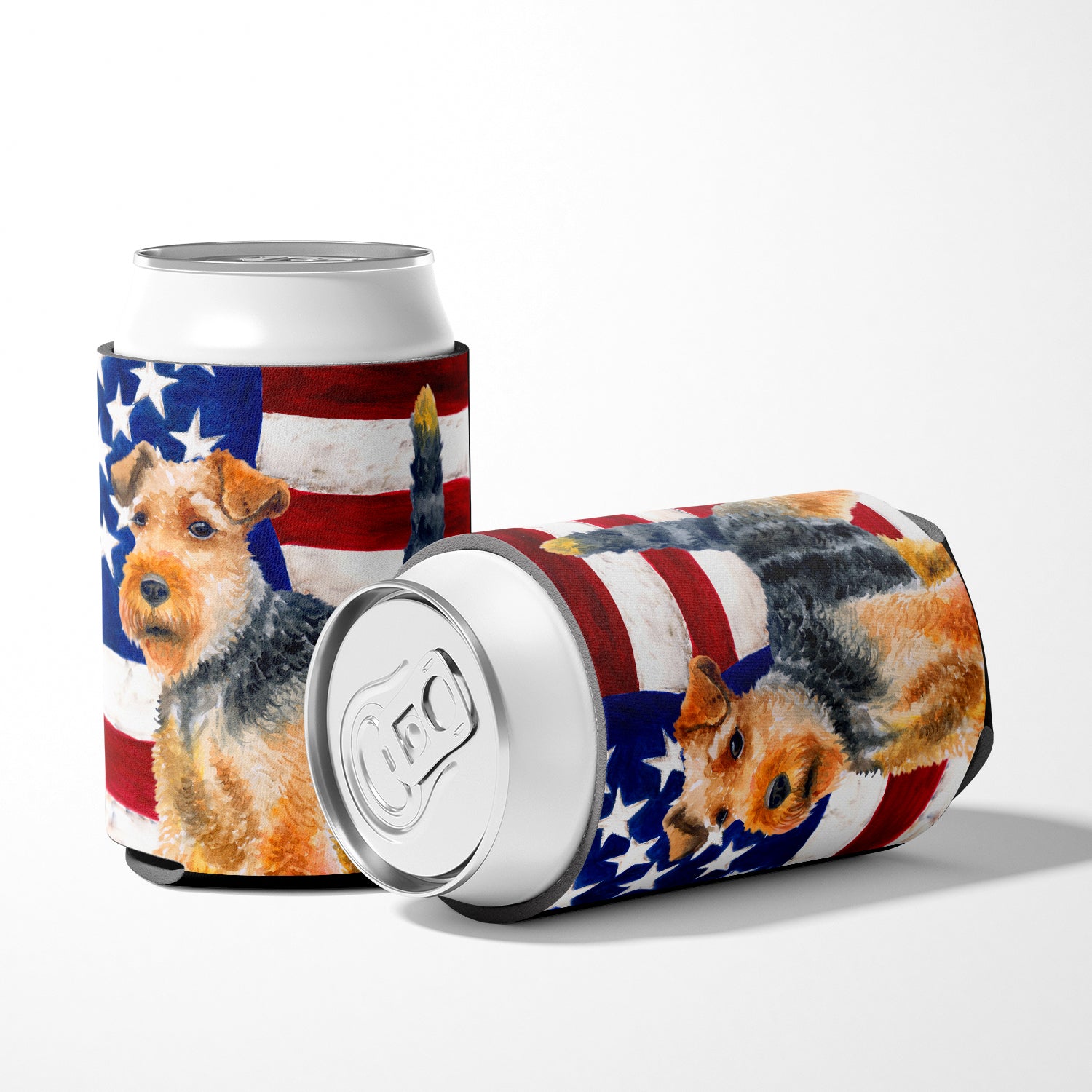 Welsh Terrier Patriotic Can or Bottle Hugger BB9700CC  the-store.com.