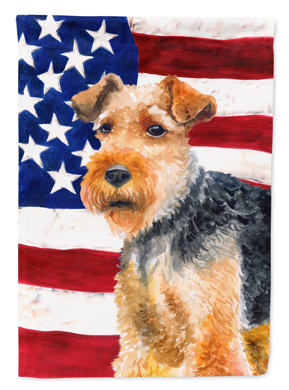 Welsh Terrier Patriotic Flag Garden Size BB9700GF  the-store.com.