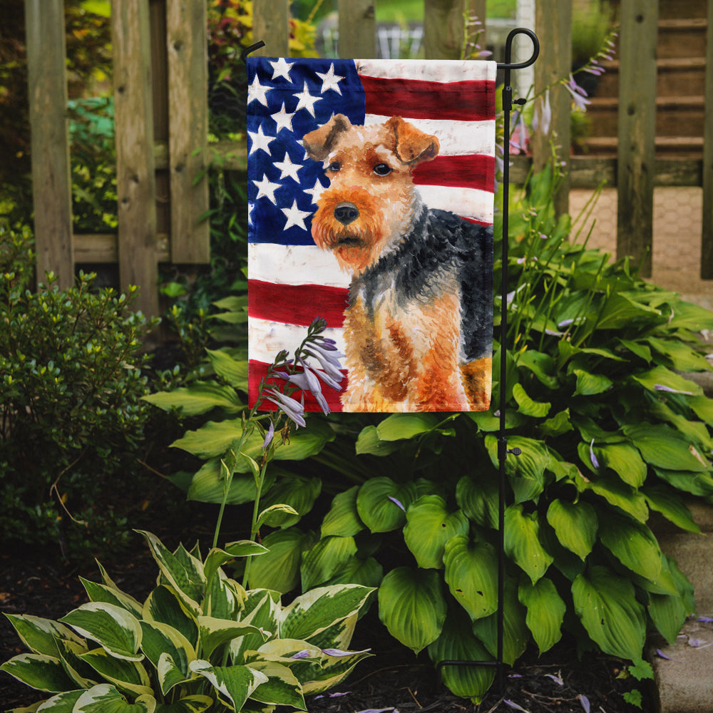 Welsh Terrier Patriotic Flag Garden Size BB9700GF  the-store.com.