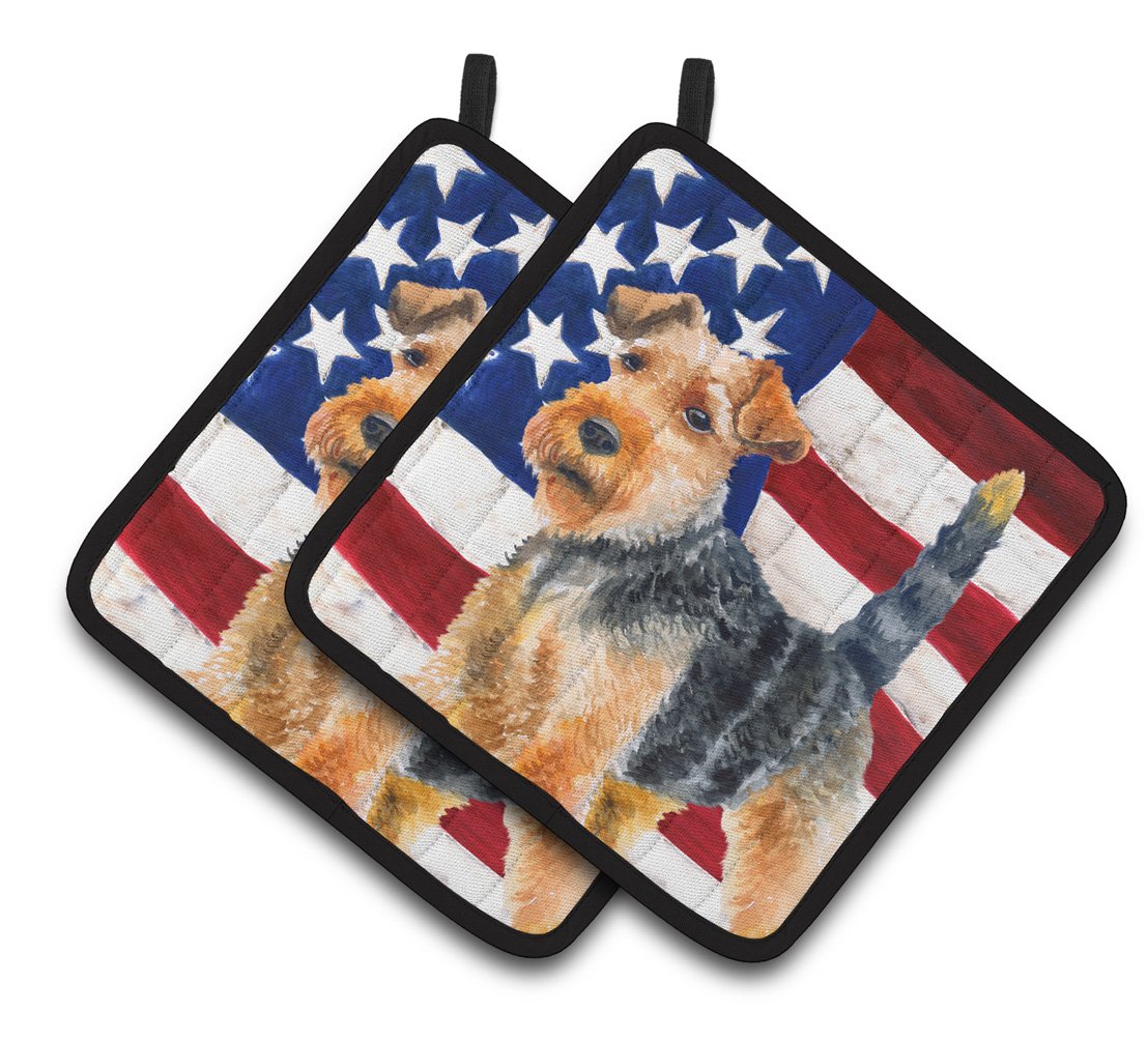 Welsh Terrier Patriotic Pair of Pot Holders BB9700PTHD by Caroline's Treasures