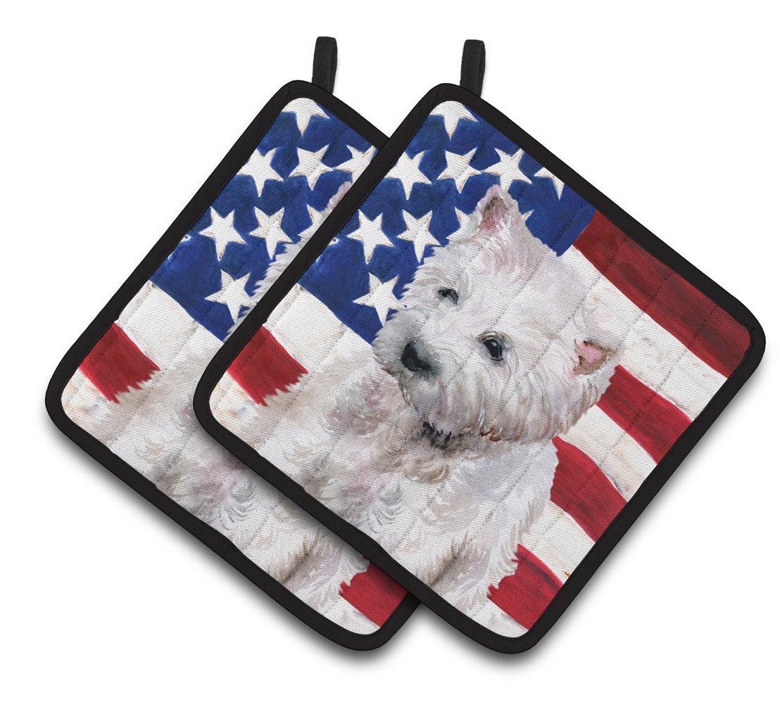 Westie Patriotic Pair of Pot Holders BB9701PTHD by Caroline&#39;s Treasures