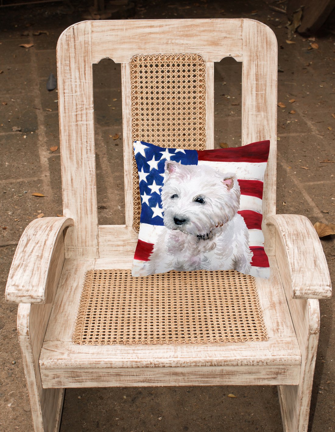 Westie Patriotic Fabric Decorative Pillow BB9701PW1818 by Caroline's Treasures