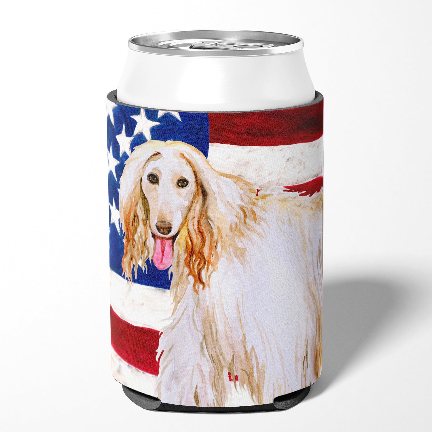 Afghan Hound Patriotic Can or Bottle Hugger BB9702CC  the-store.com.