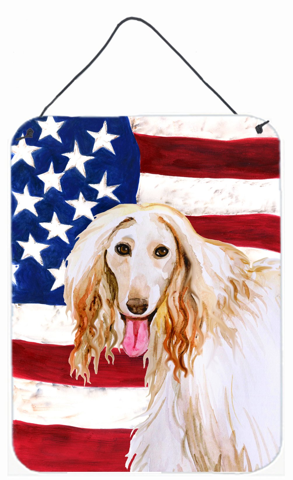 Afghan Hound Patriotic Wall or Door Hanging Prints BB9702DS1216 by Caroline&#39;s Treasures