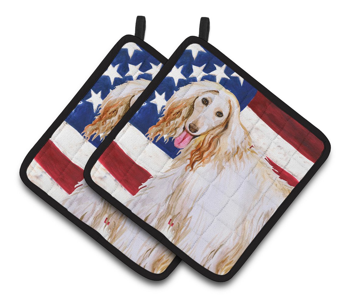 Afghan Hound Patriotic Pair of Pot Holders BB9702PTHD by Caroline's Treasures