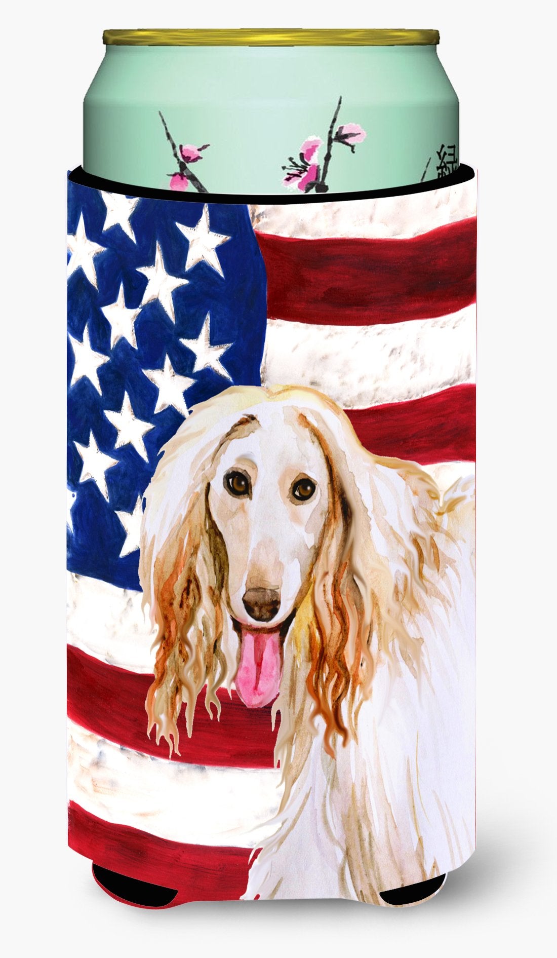 Afghan Hound Patriotic Tall Boy Beverage Insulator Hugger BB9702TBC by Caroline's Treasures