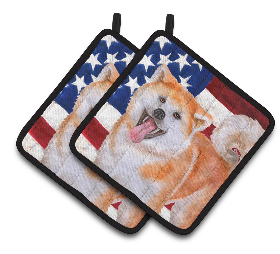 Akita Patriotic Pair of Pot Holders BB9703PTHD by Caroline&#39;s Treasures