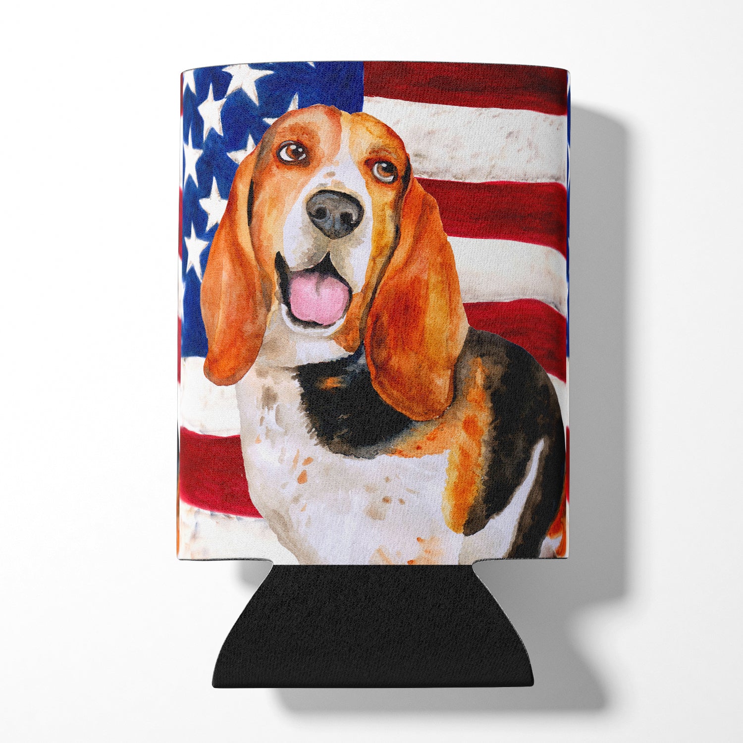 Basset Hound Patriotic Can or Bottle Hugger BB9704CC  the-store.com.