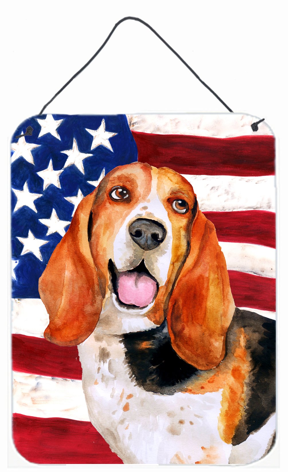 Basset Hound Patriotic Wall or Door Hanging Prints BB9704DS1216 by Caroline's Treasures