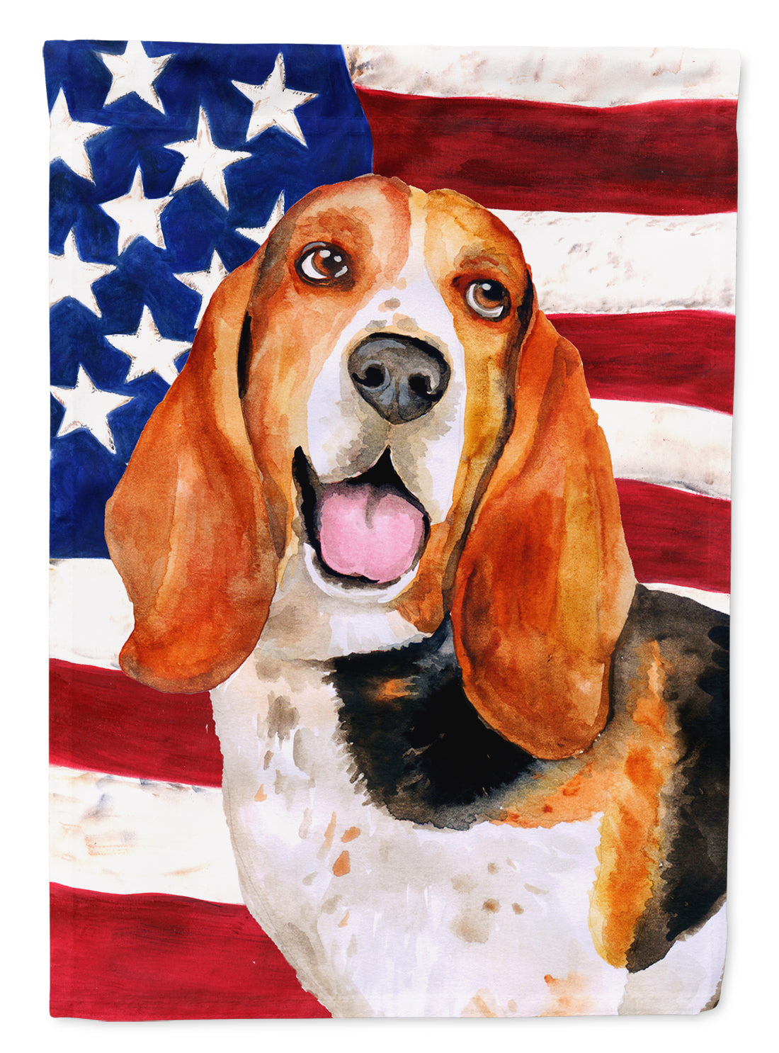 Basset Hound Patriotic Flag Garden Size BB9704GF  the-store.com.