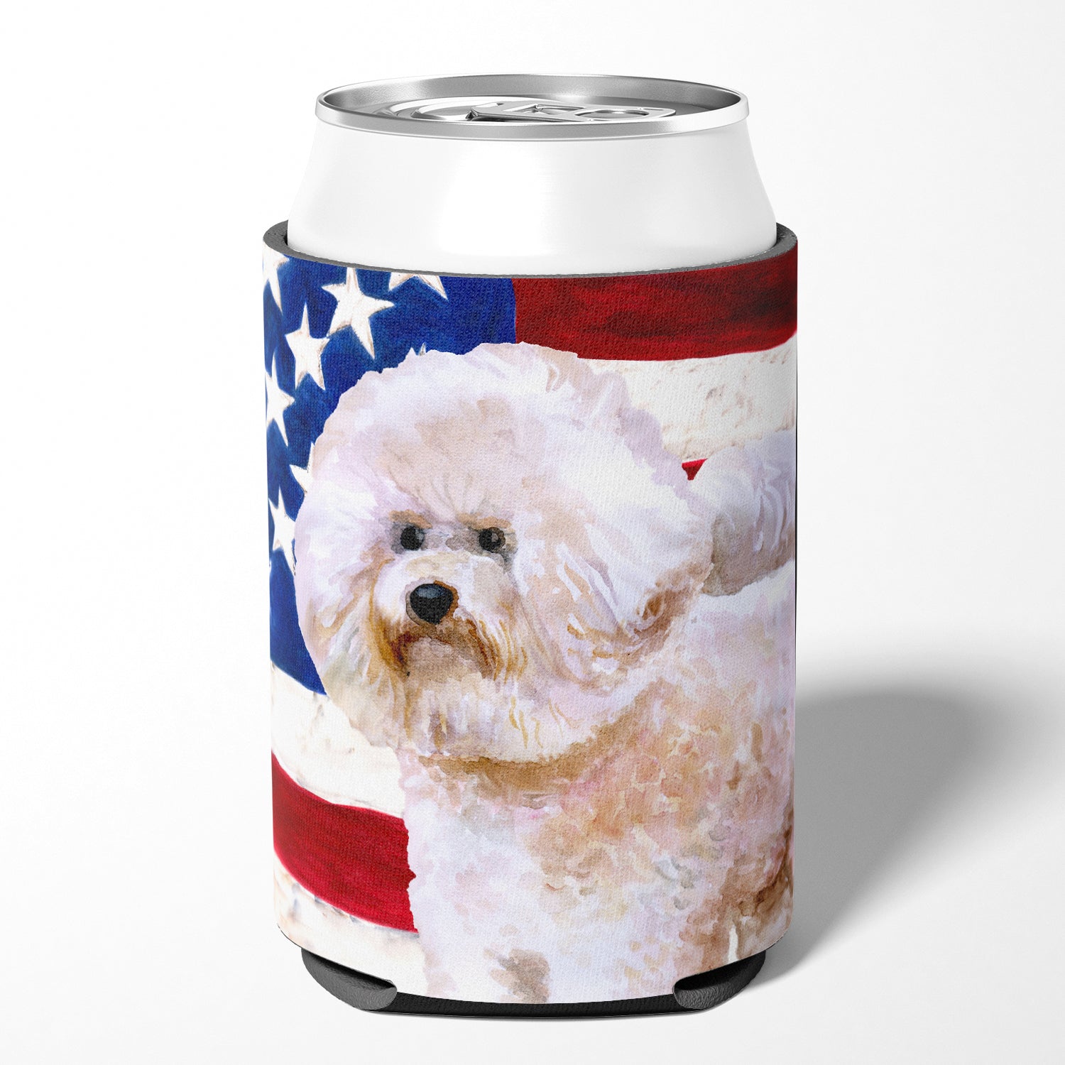 Bichon Frise #2 Patriotic Can or Bottle Hugger BB9705CC  the-store.com.