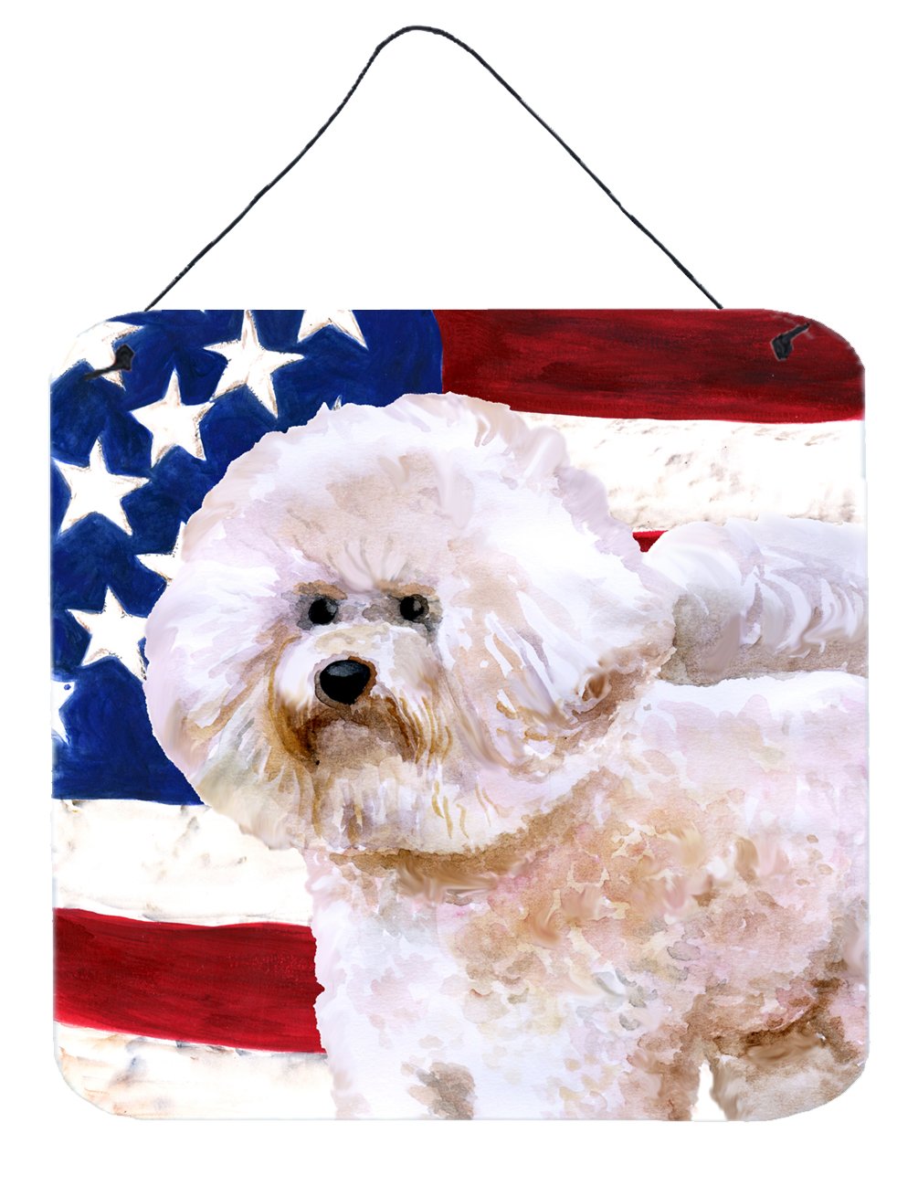 Bichon Frise #2 Patriotic Wall or Door Hanging Prints BB9705DS66 by Caroline's Treasures