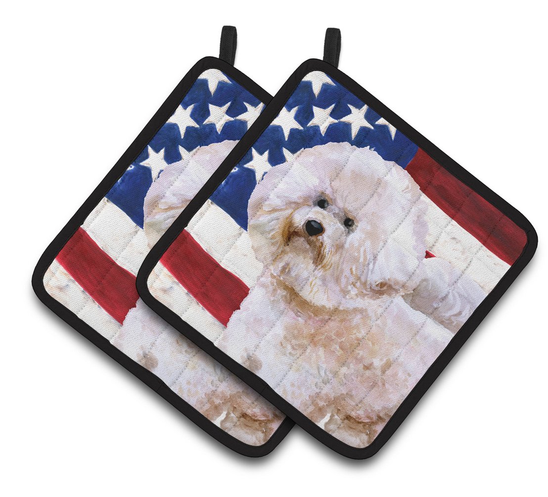 Bichon Frise #2 Patriotic Pair of Pot Holders BB9705PTHD by Caroline's Treasures