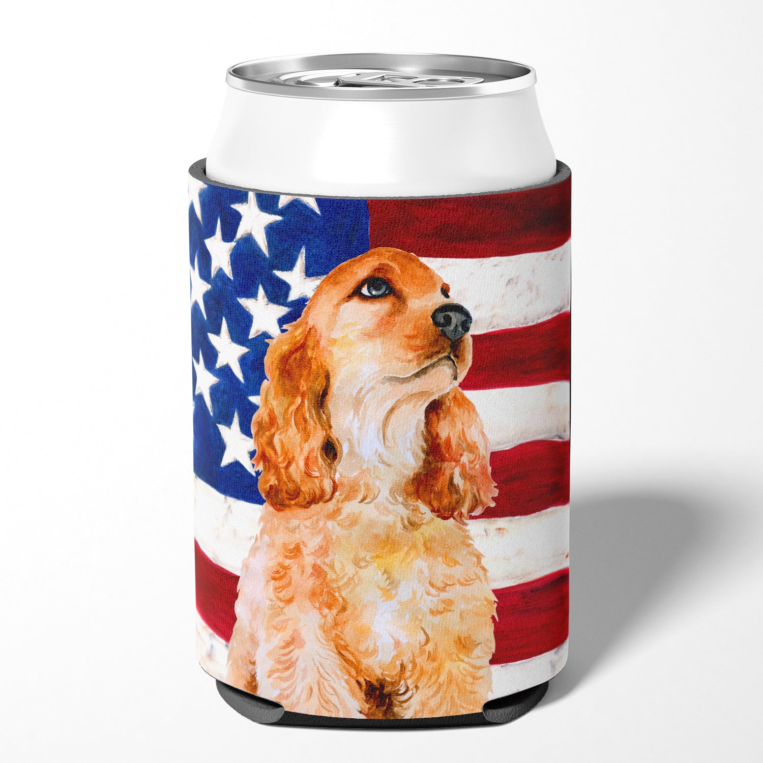 Cocker Spaniel Patriotic Can or Bottle Hugger BB9706CC  the-store.com.