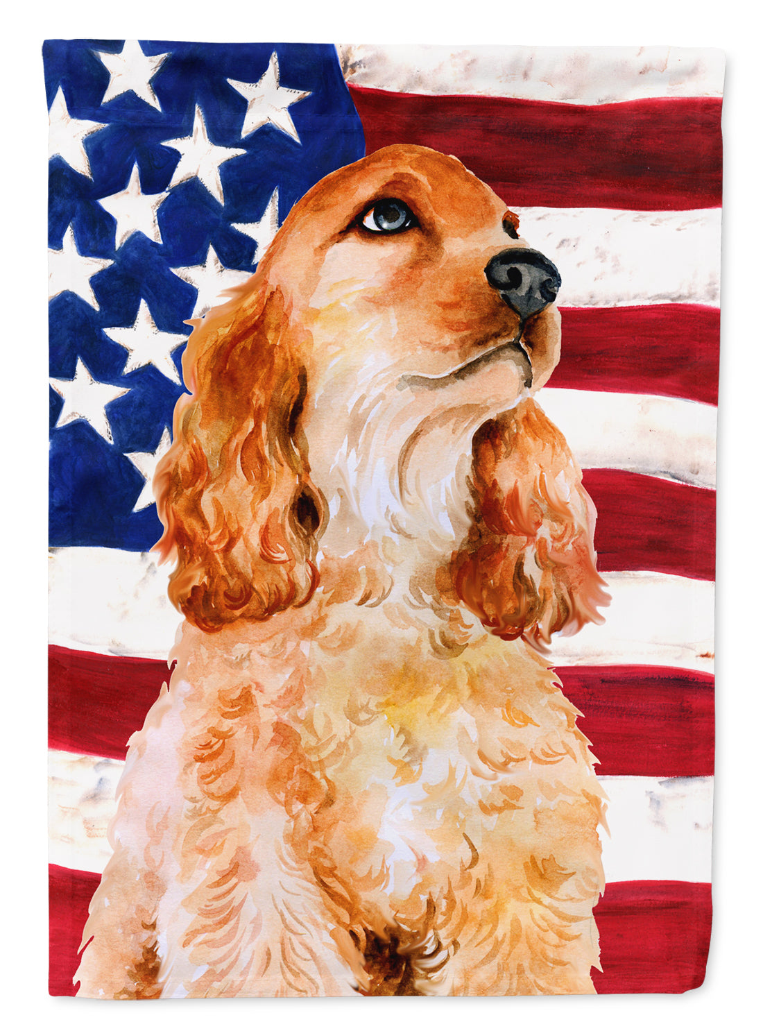 Cocker Spaniel Patriotic Flag Canvas House Size BB9706CHF  the-store.com.