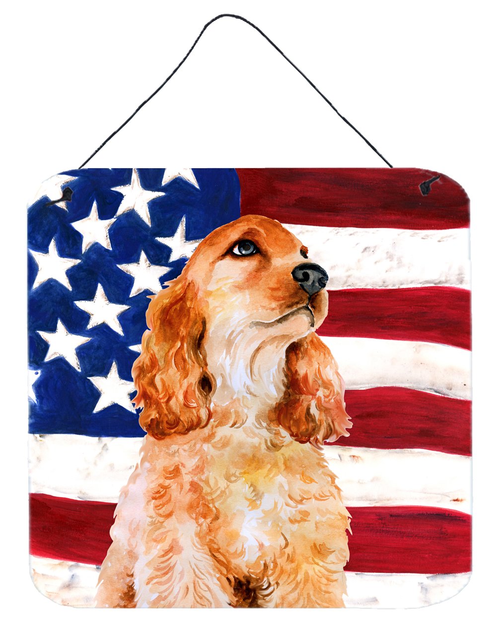 Cocker Spaniel Patriotic Wall or Door Hanging Prints BB9706DS66 by Caroline's Treasures