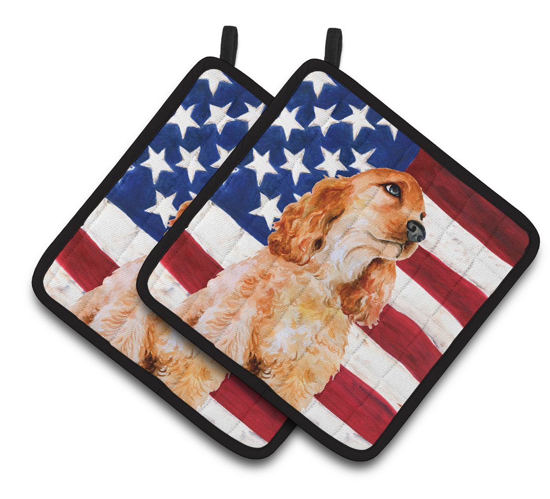 Cocker Spaniel Patriotic Pair of Pot Holders BB9706PTHD by Caroline's Treasures