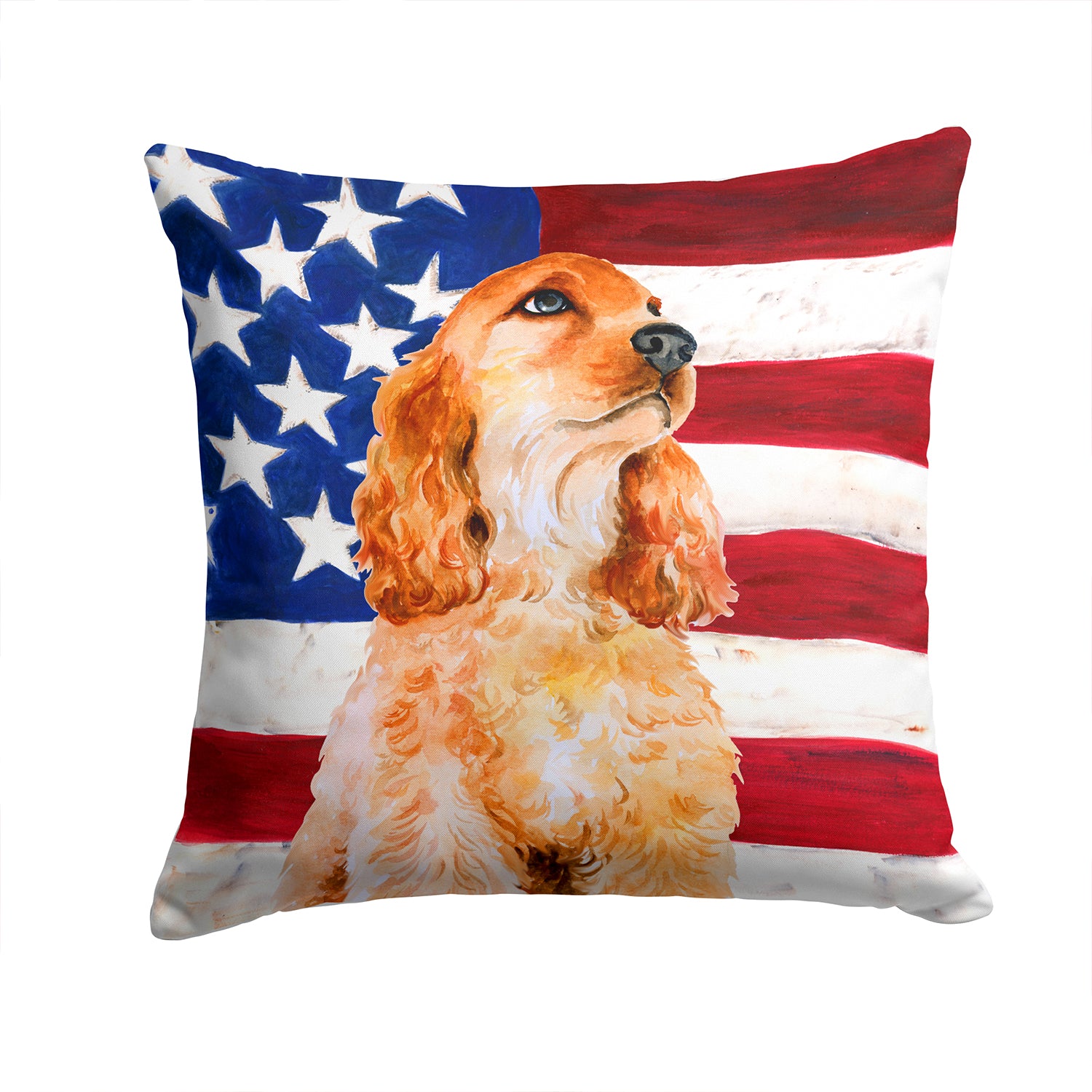 Cocker Spaniel Patriotic Fabric Decorative Pillow BB9706PW1414 - the-store.com