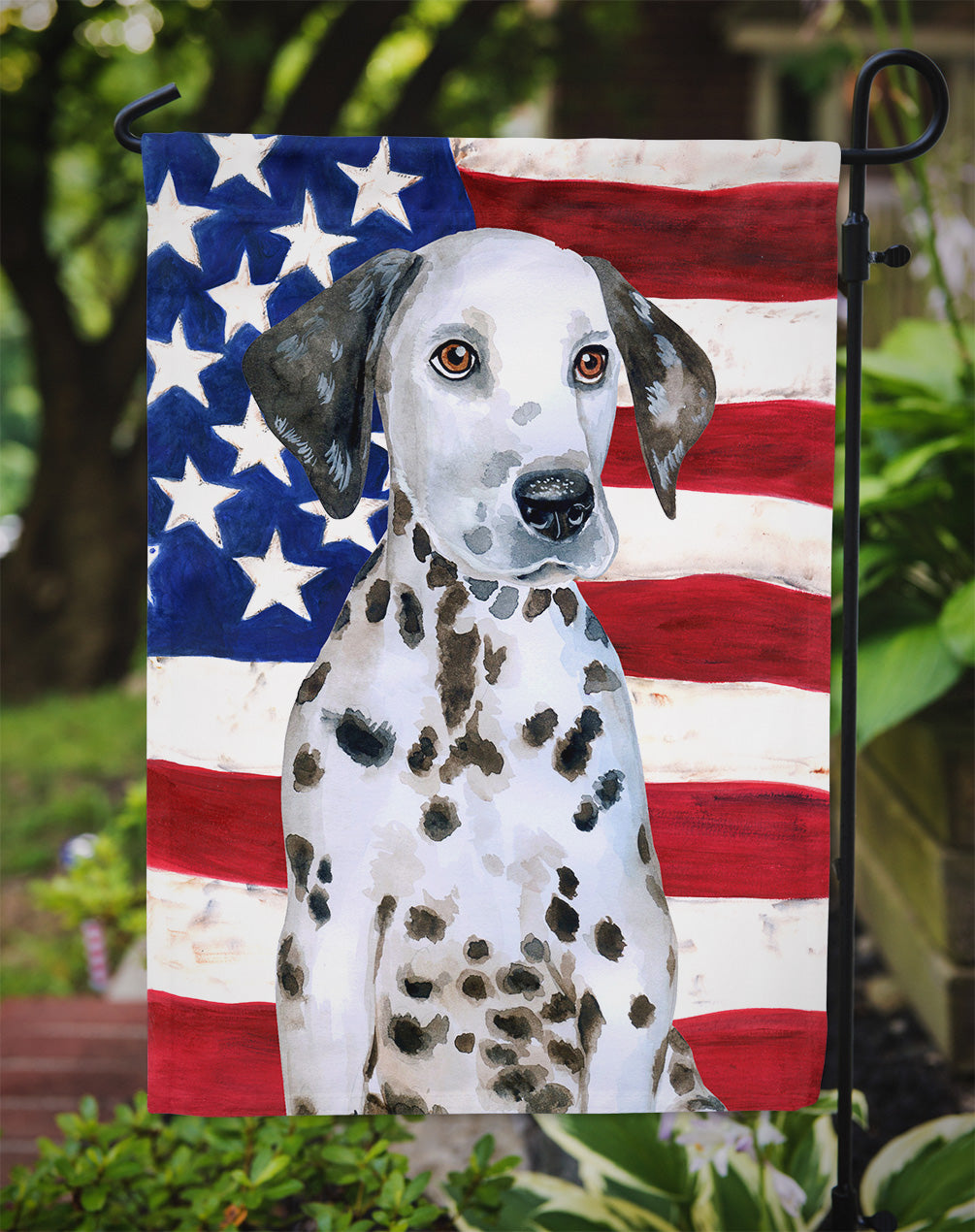 Dalmatian Puppy Patriotic Flag Garden Size BB9708GF  the-store.com.