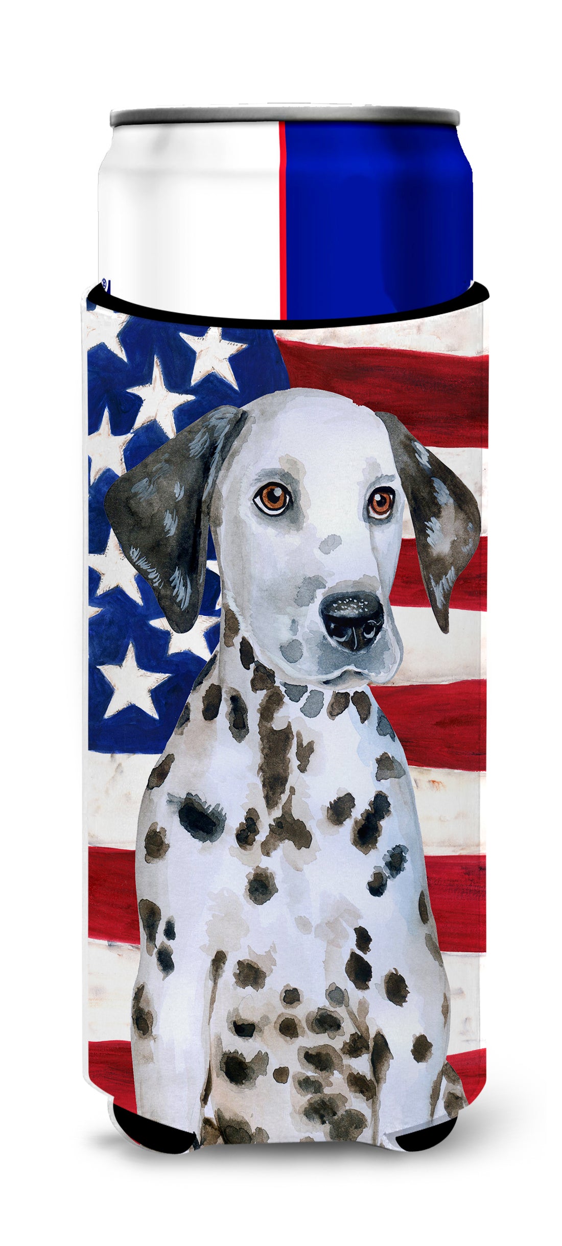 Dalmatian Puppy Patriotic  Ultra Hugger for slim cans BB9708MUK  the-store.com.