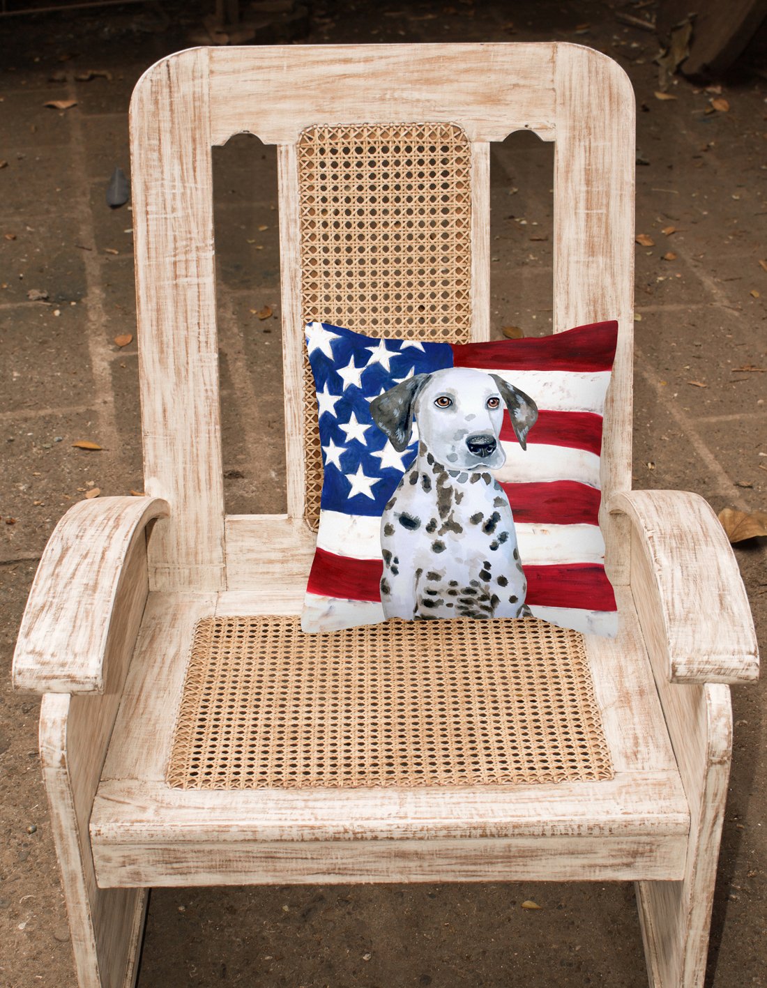 Dalmatian Puppy Patriotic Fabric Decorative Pillow BB9708PW1818 by Caroline's Treasures