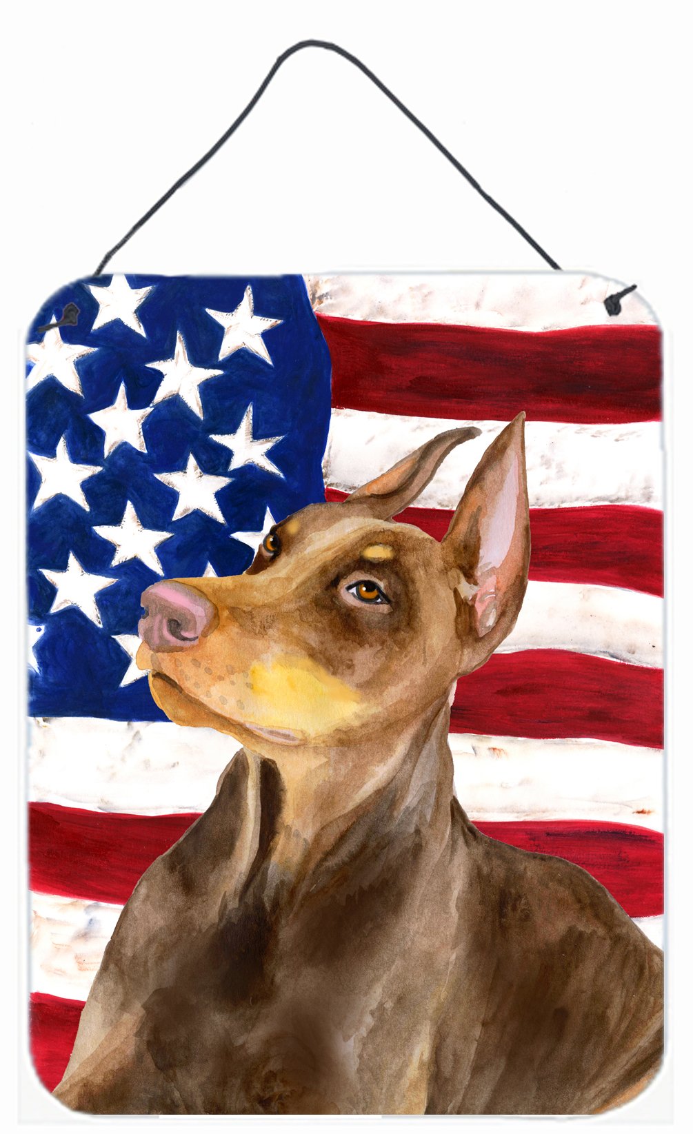 Doberman Pinscher Patriotic Wall or Door Hanging Prints BB9709DS1216 by Caroline's Treasures